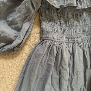 Blue off the shoulder midi dress